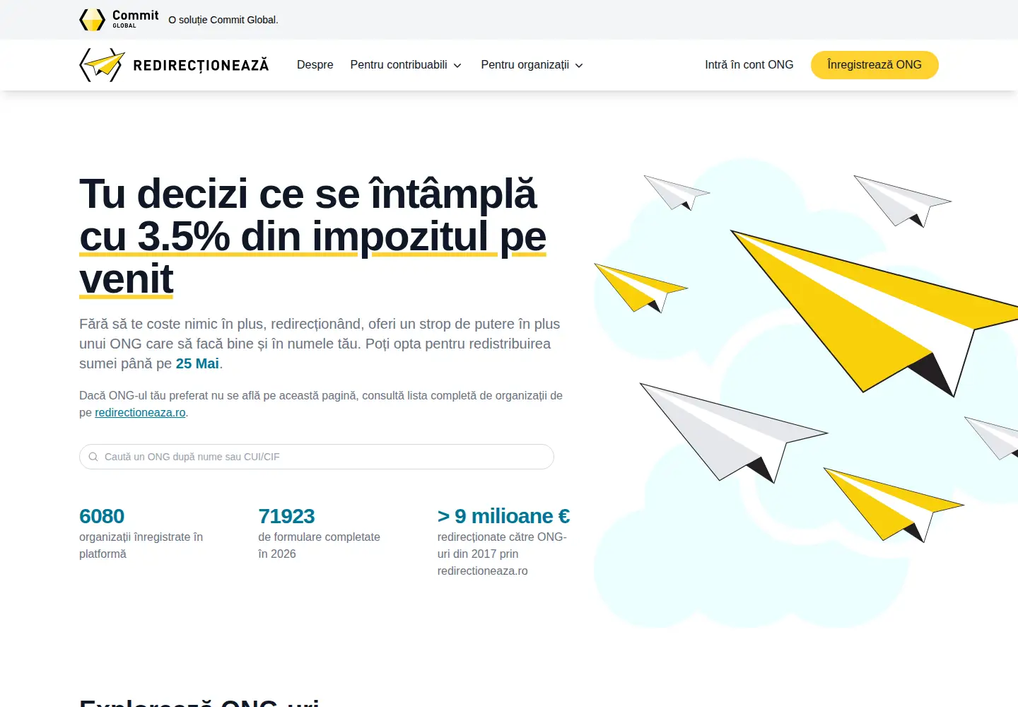 Captured homepage of redirectioneaza.ro in the current scan