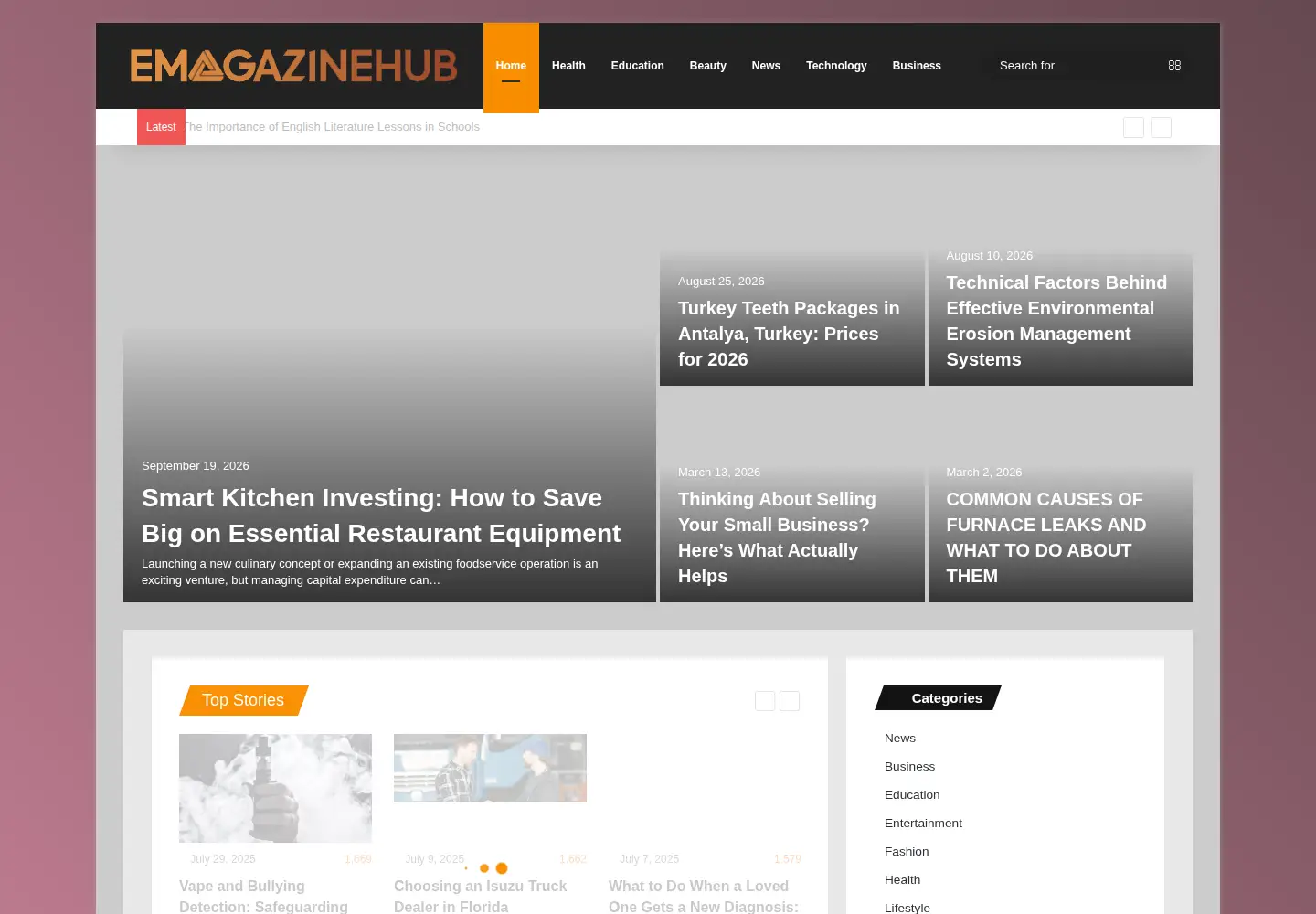 Screenshot of emagazinehub.com