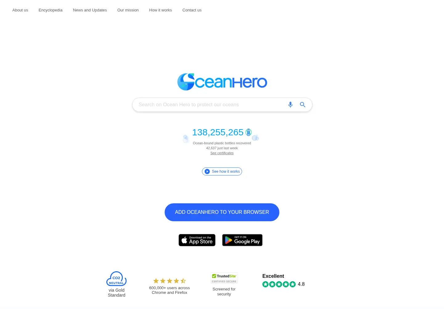 Screenshot of oceanhero.today