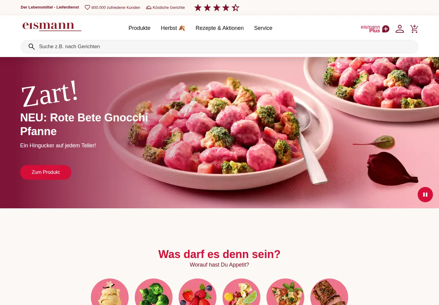 Captured homepage of eismann.de in the current scan