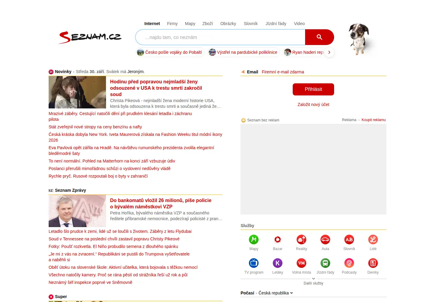 Screenshot of seznam.cz