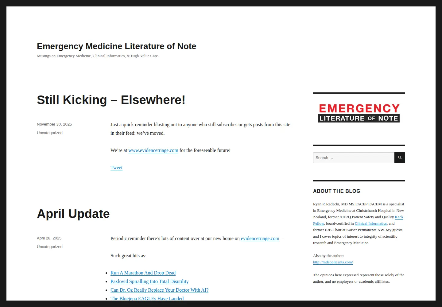 Captured homepage of emlitofnote.com in the current scan