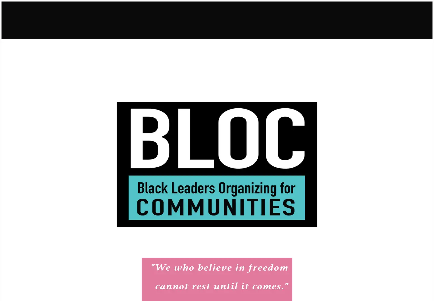 Captured homepage of blocbybloc.org in the current scan