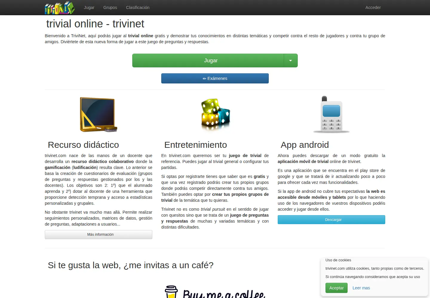 Screenshot of trivinet.com