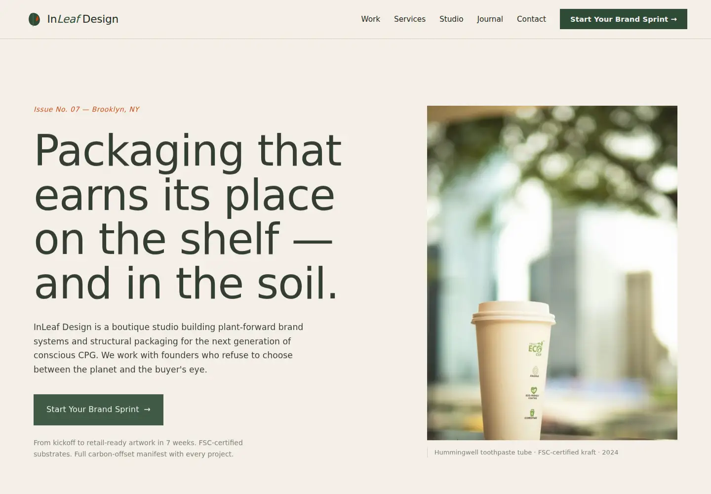 Screenshot of inleafdesign.com