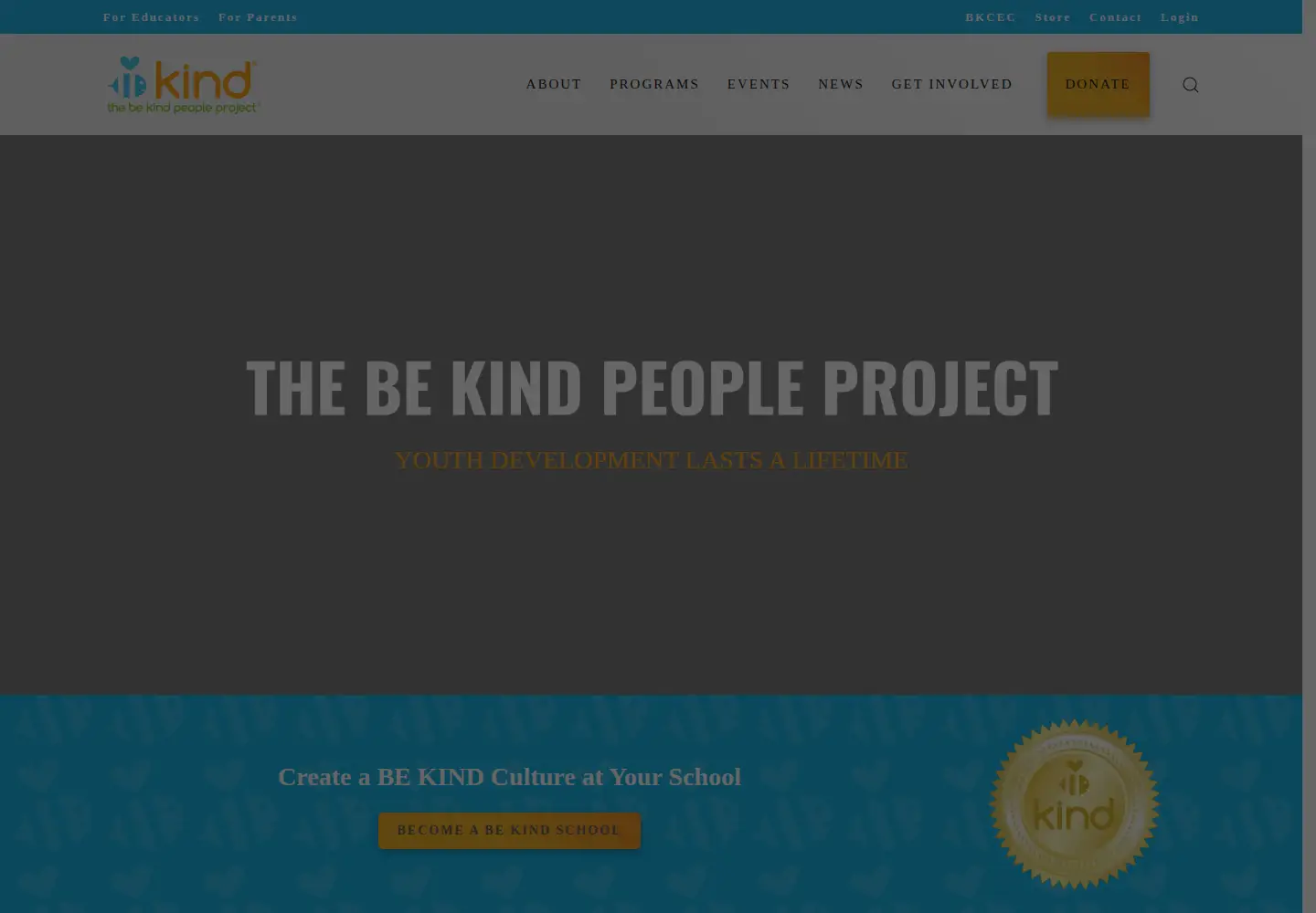 Screenshot of thebekindpeopleproject.org