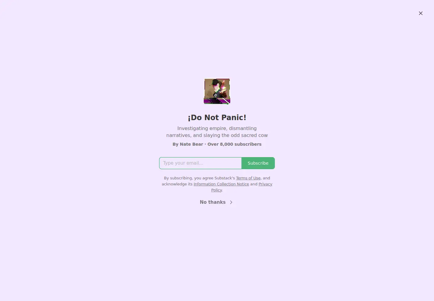 Screenshot of donotpanic.news