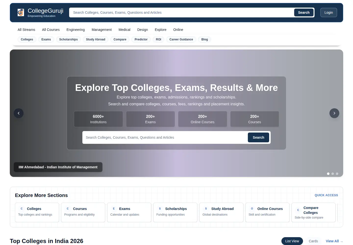 Captured homepage of collegeguruji.com in the current scan