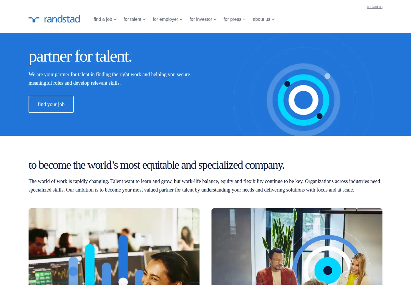 Screenshot of randstad.com