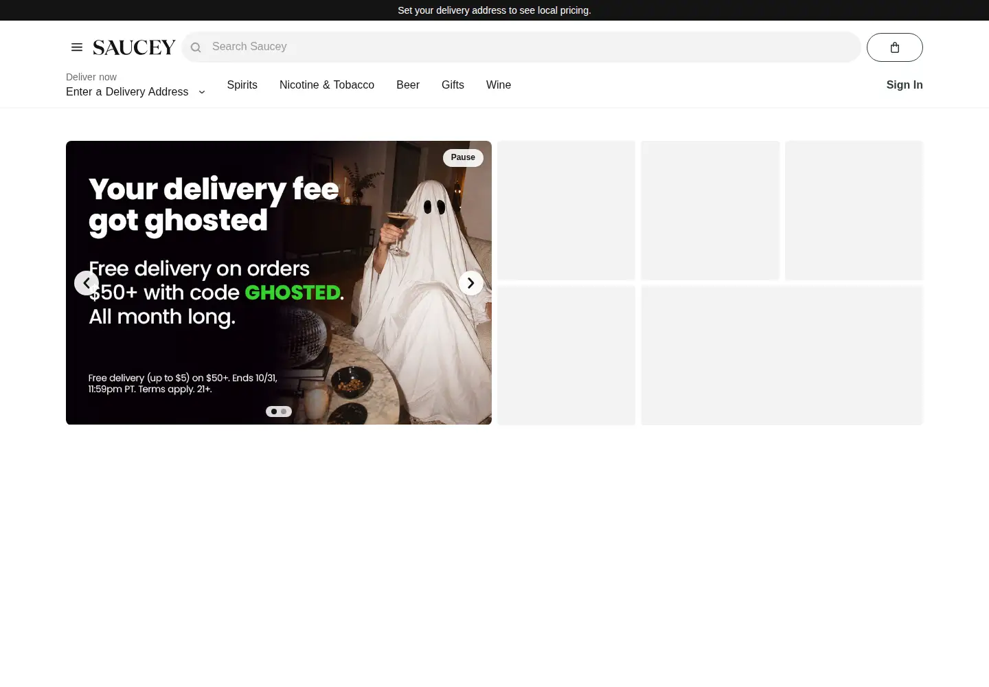 Screenshot of saucey.com