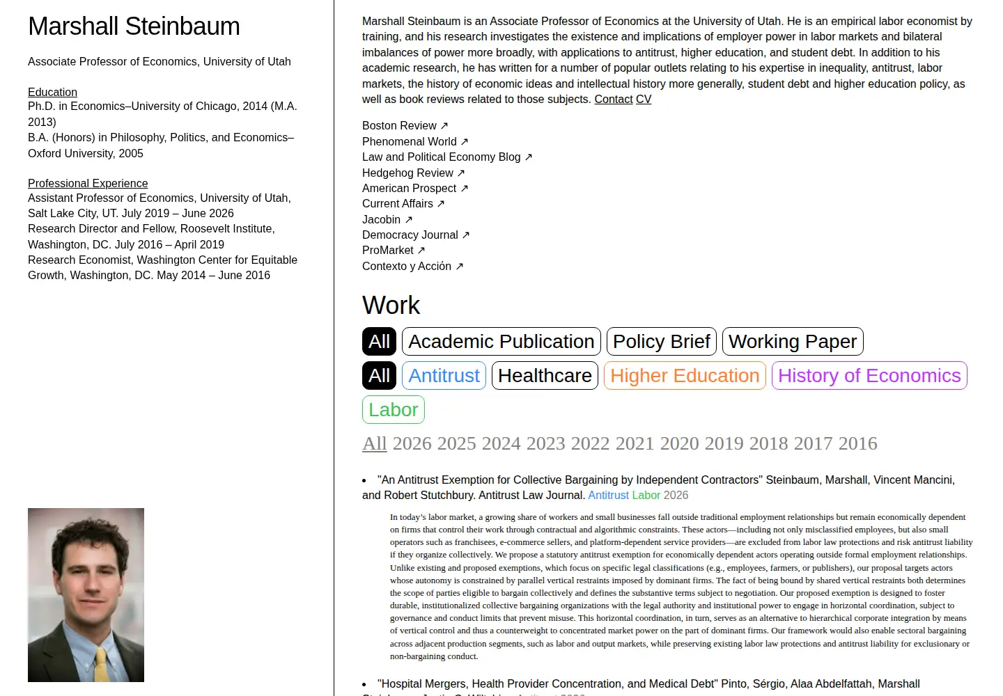 Screenshot of marshallsteinbaum.org