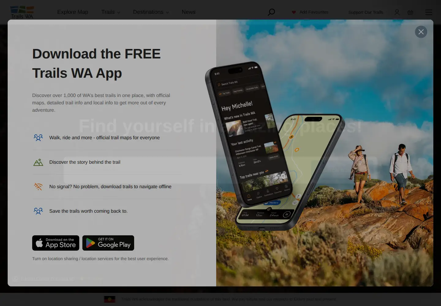 Captured homepage of trailswa.com.au in the current scan