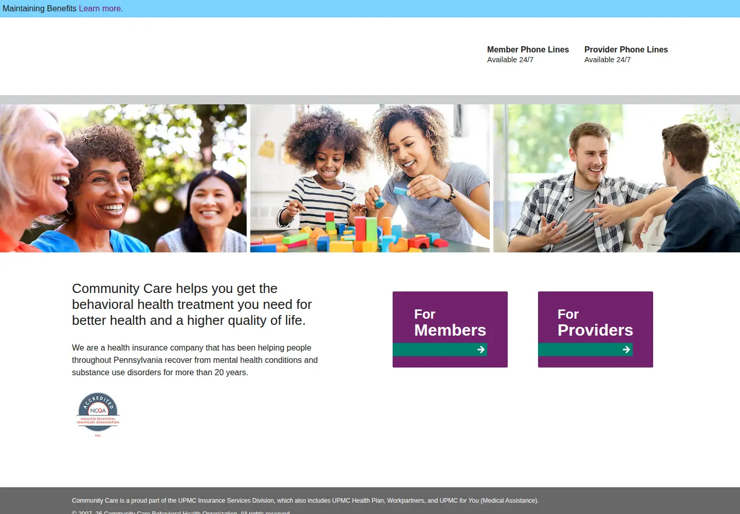 Screenshot of ccbh.com