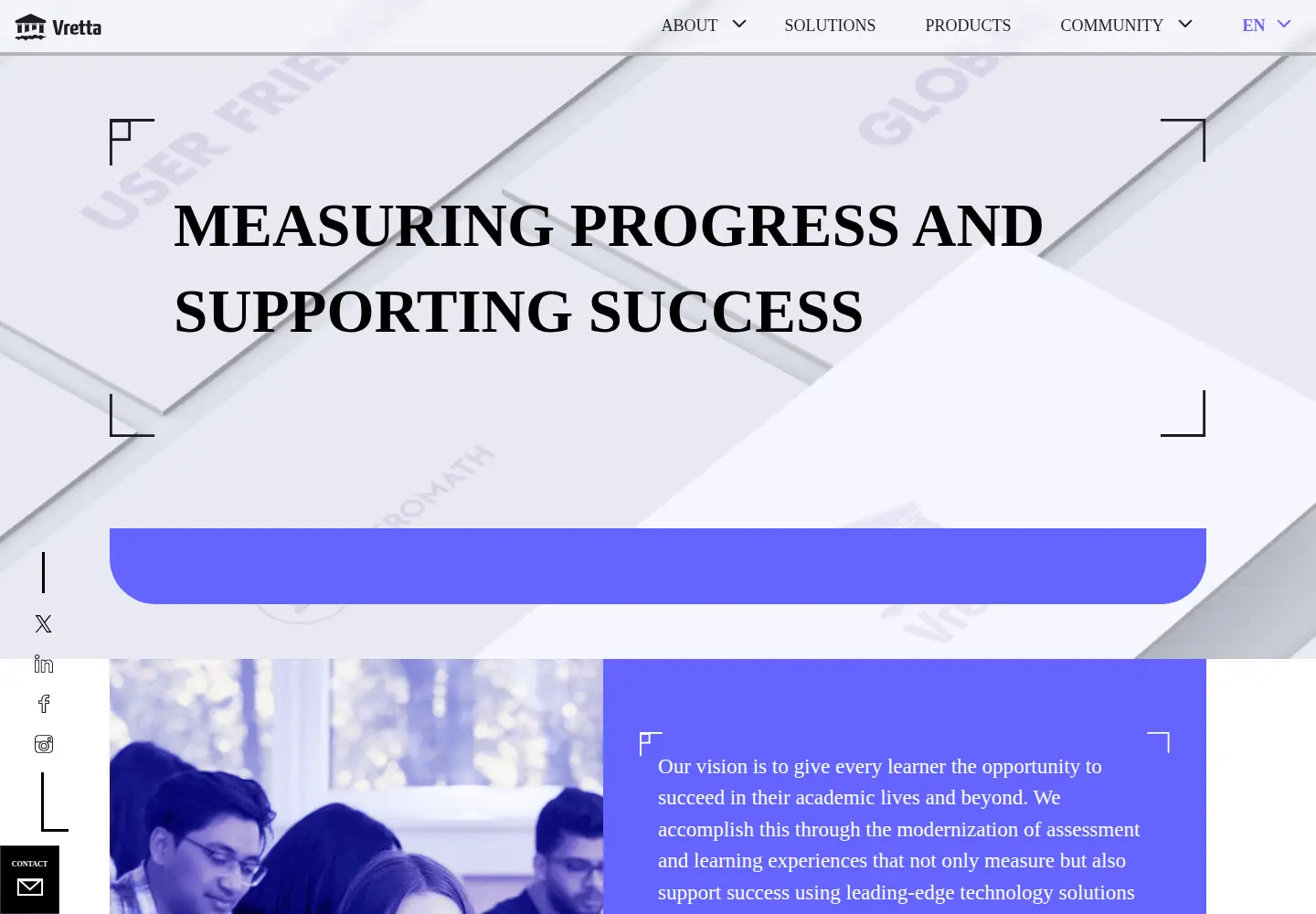 Captured homepage of vretta.com in the current scan