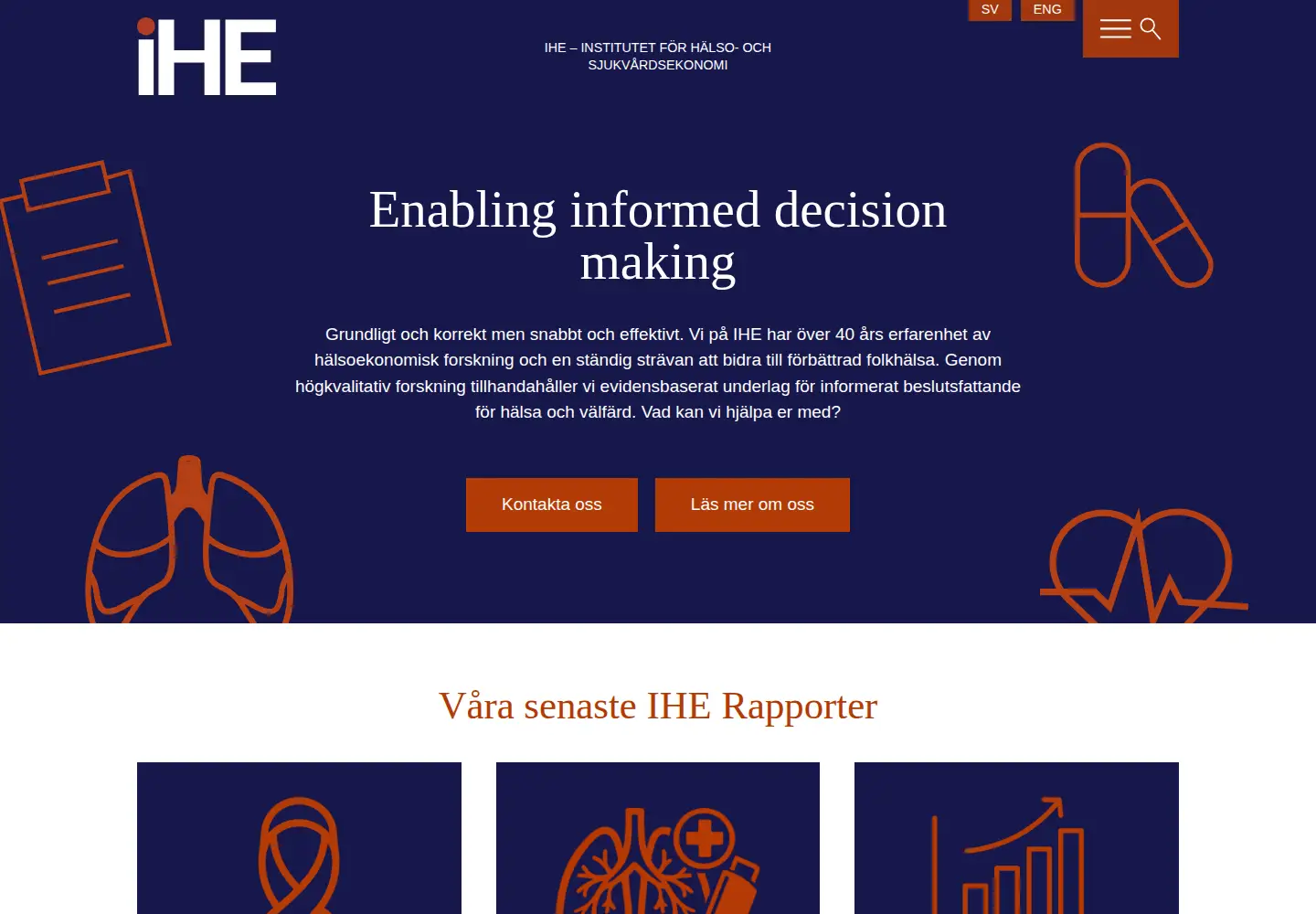 Captured homepage of ihe.se in the current scan