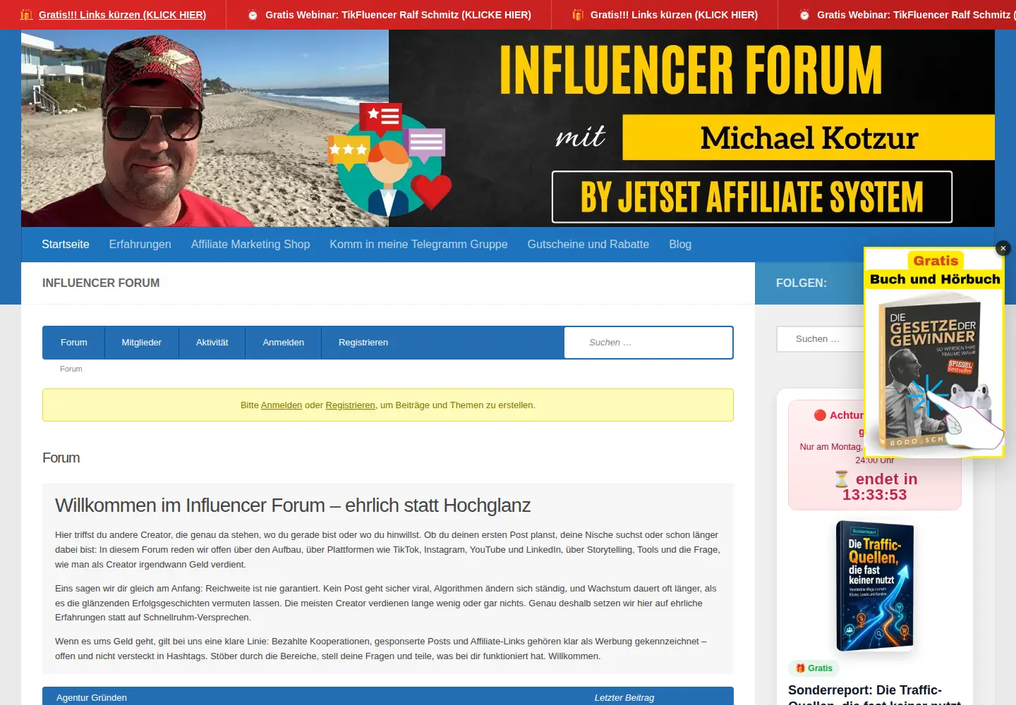 Screenshot of influencer-forum.de