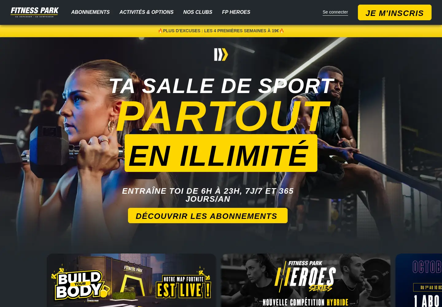 Screenshot of fitnesspark.fr