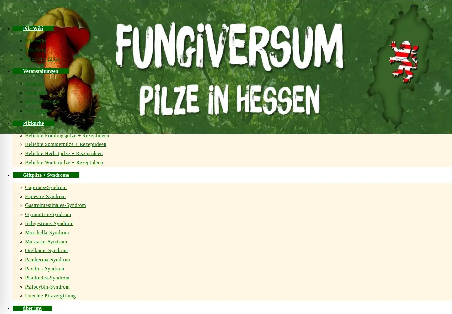 Screenshot of fungiversum.de