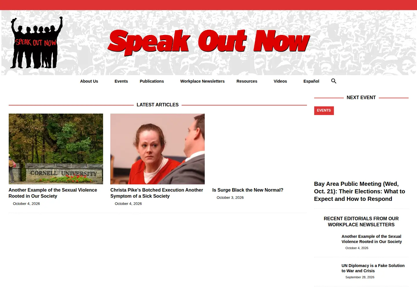 Screenshot of speakoutsocialists.org