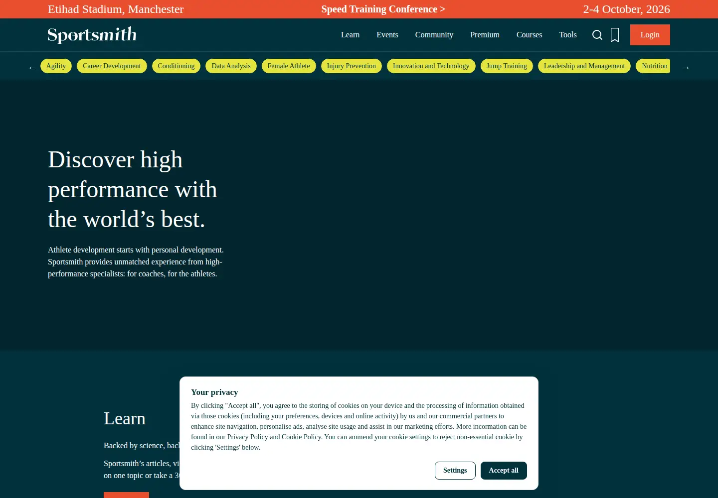 Captured homepage of sportsmith.co in the current scan