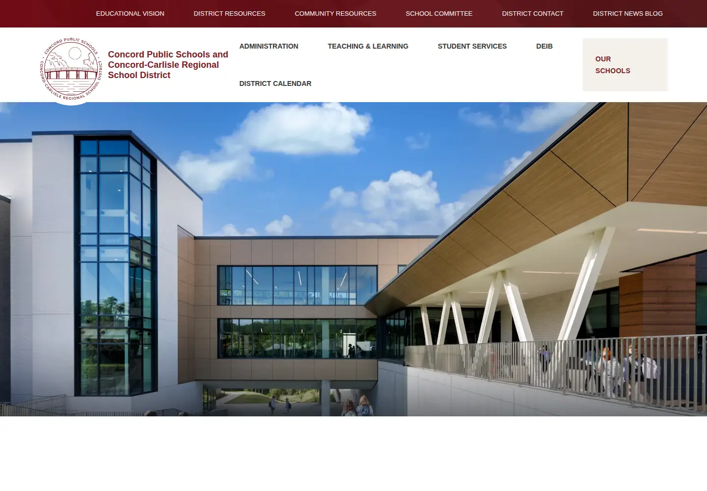Captured homepage of concordps.org in the current scan