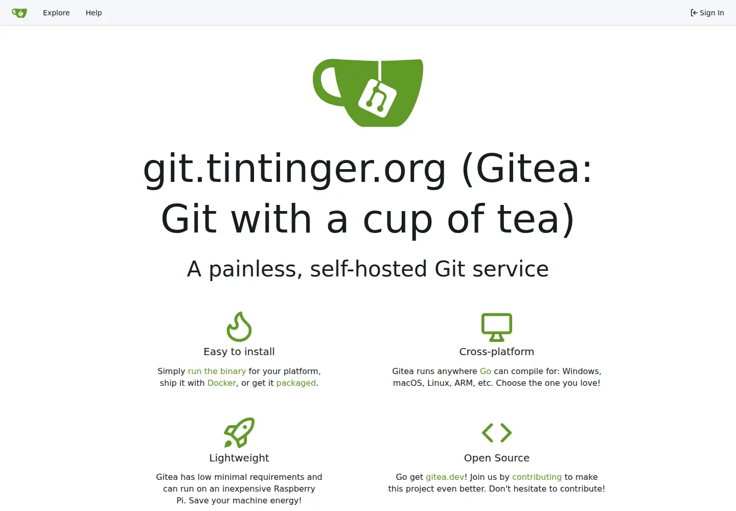 Screenshot of tintinger.org