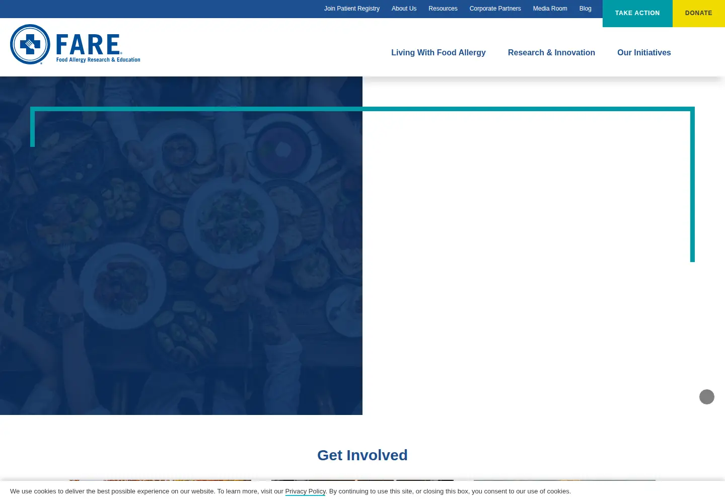 Screenshot of foodallergy.org