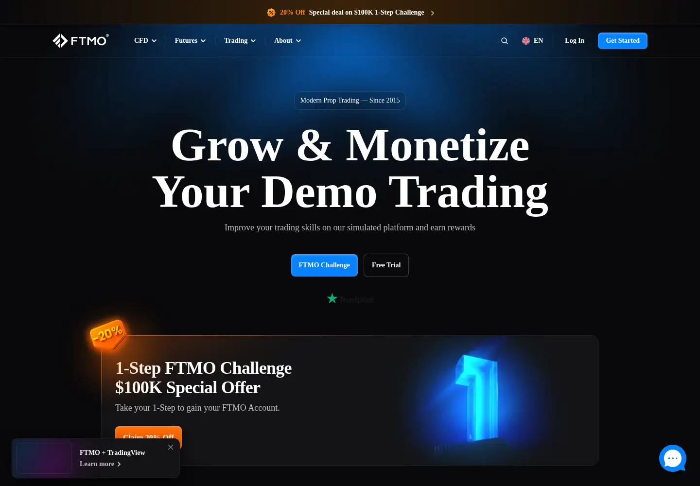 Screenshot of ftmo.com