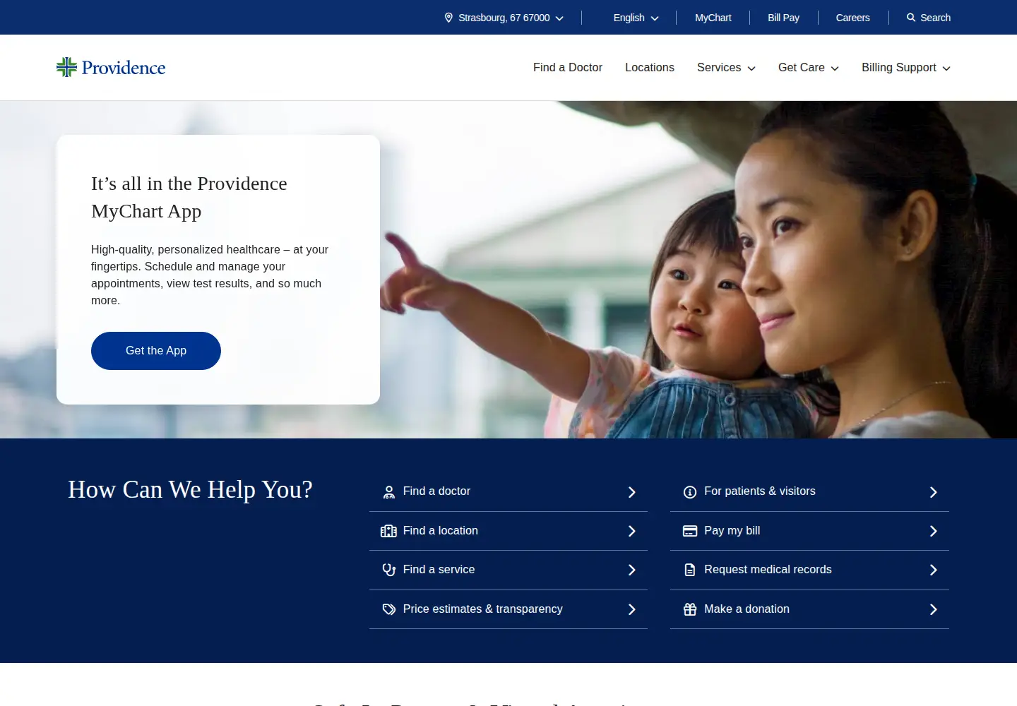 Screenshot of providence.org