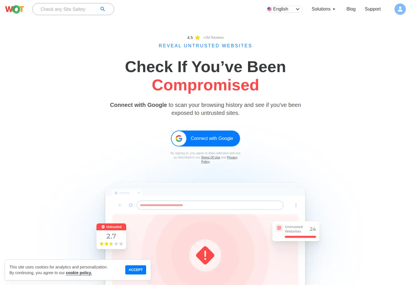 Screenshot of mywot.com
