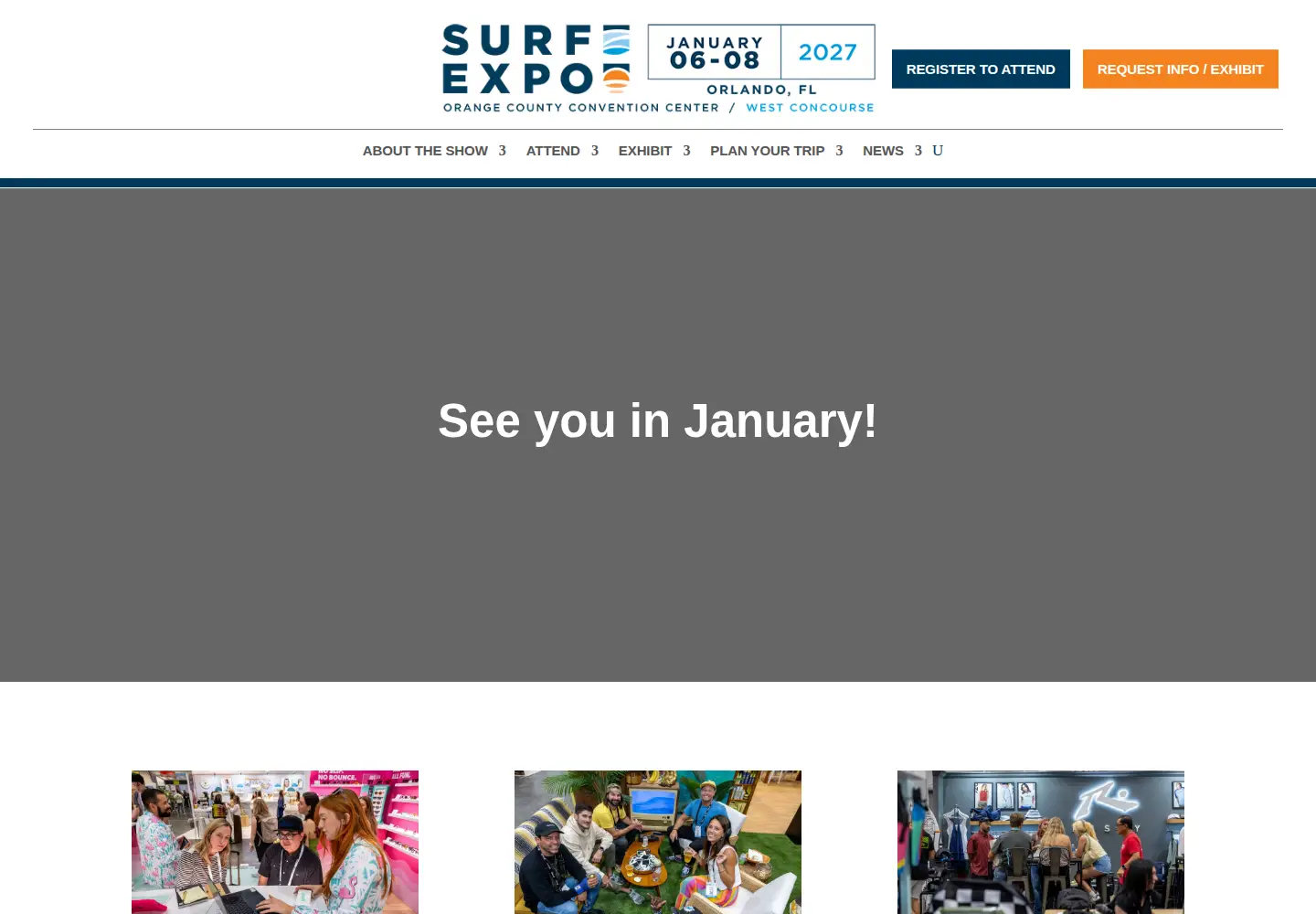 Captured homepage of surfexpo.com in the current scan