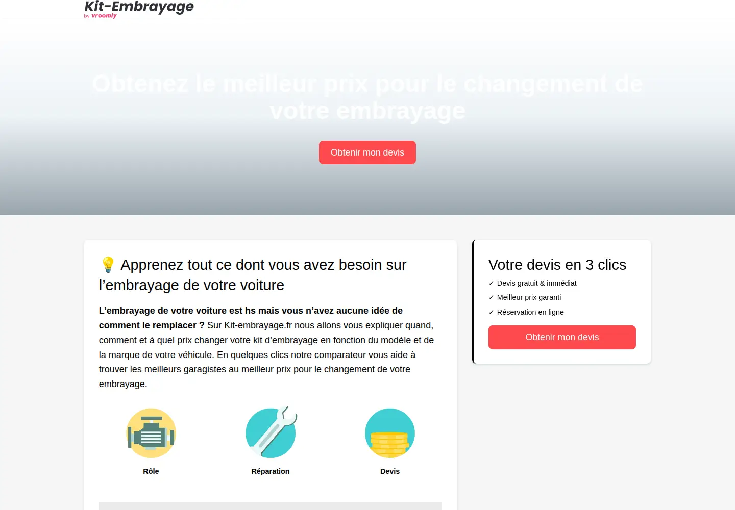 Screenshot of kit-embrayage.fr
