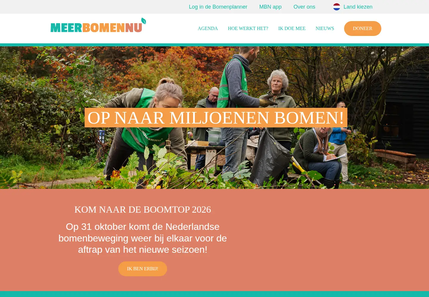 Captured homepage of meerbomen.nu in the current scan