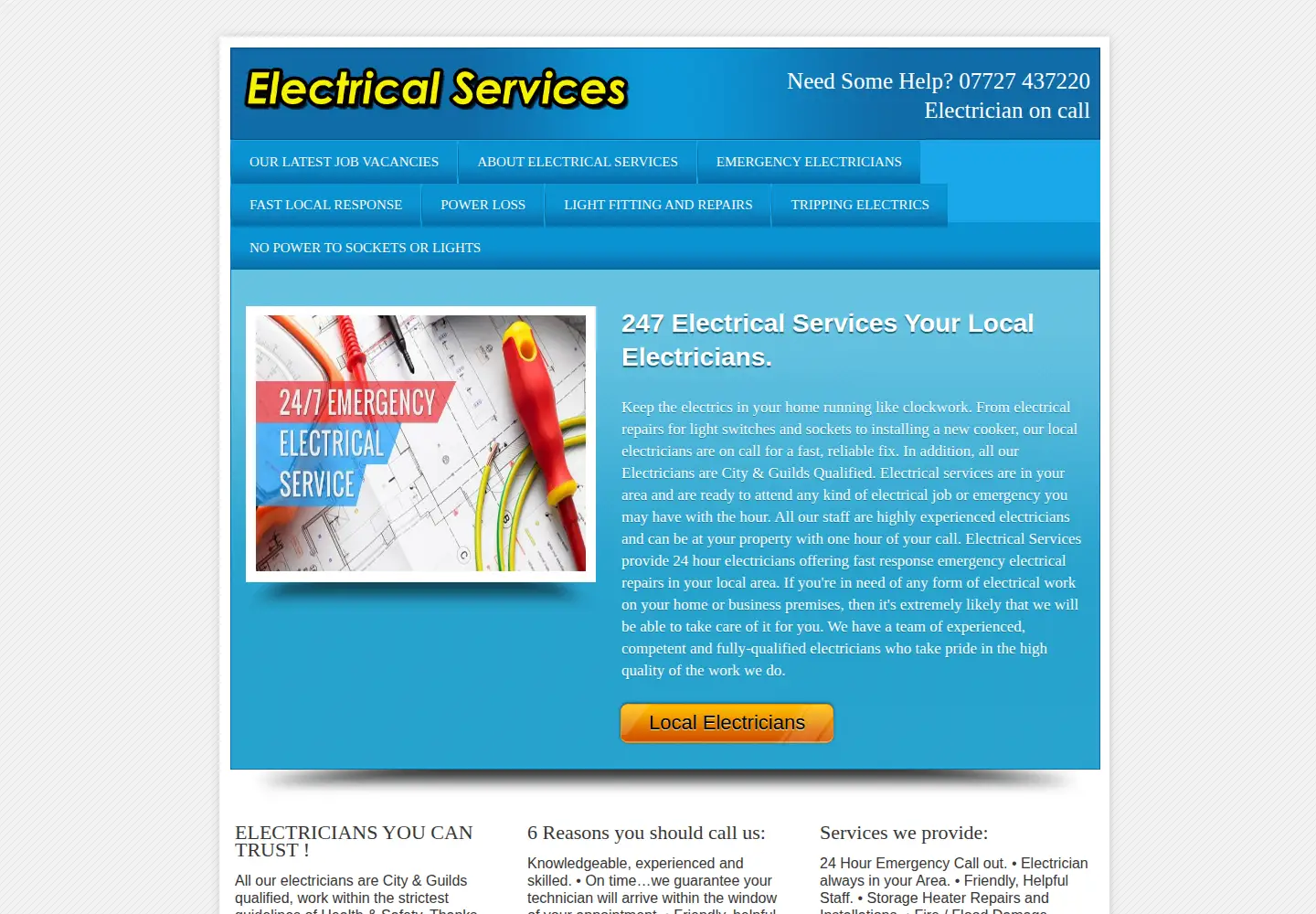 Screenshot of 247electrician.info