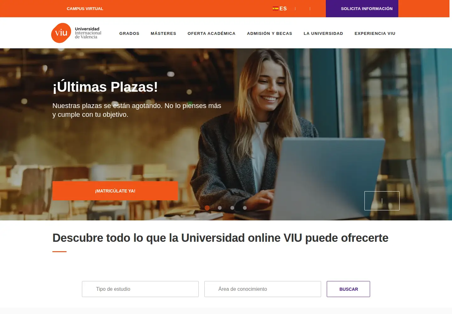 Captured homepage of viu.es in the current scan