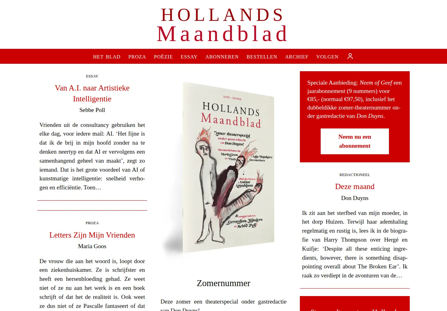 Captured homepage of hollandsmaandblad.nl in the current scan