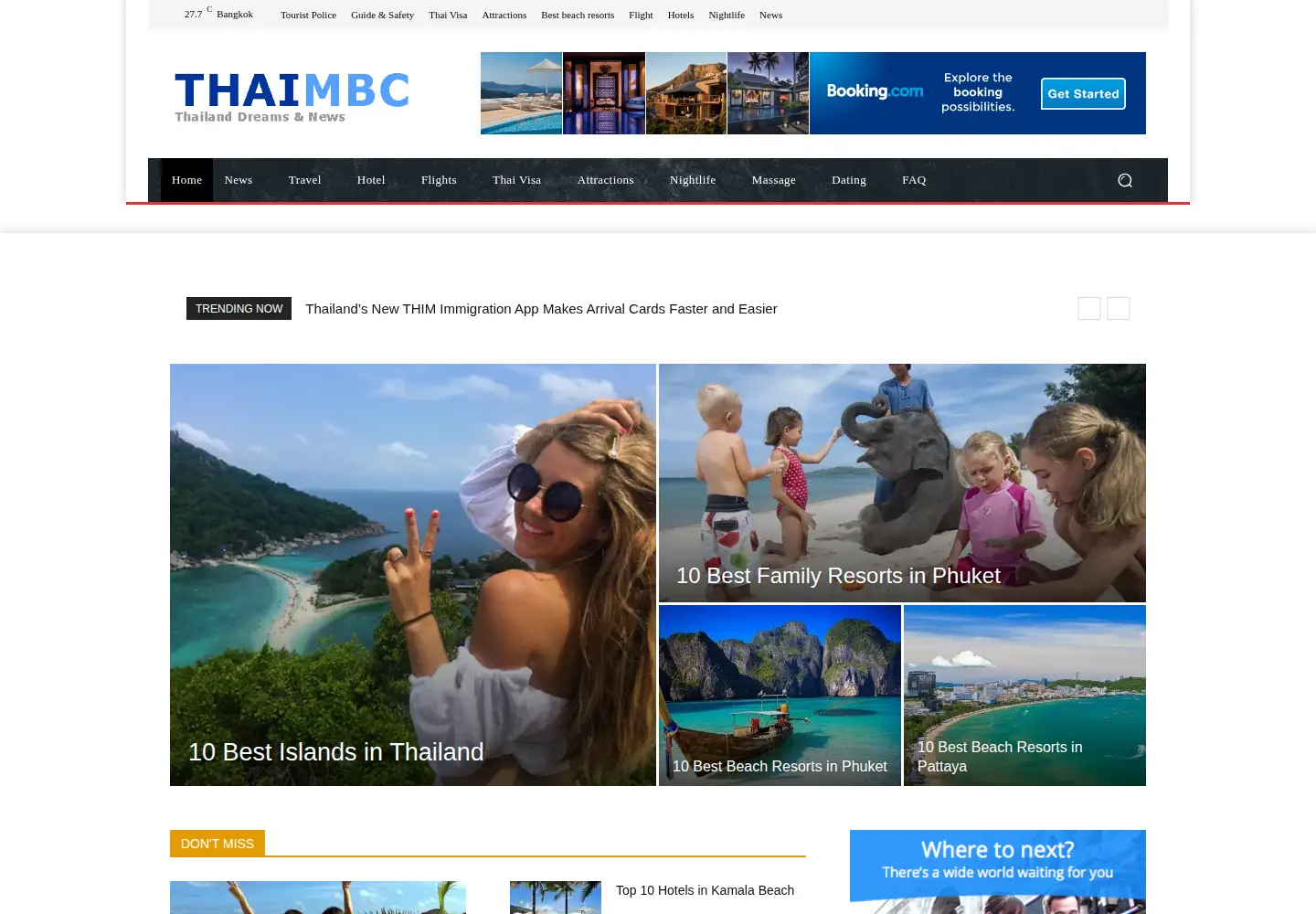 Screenshot of thaimbc.com