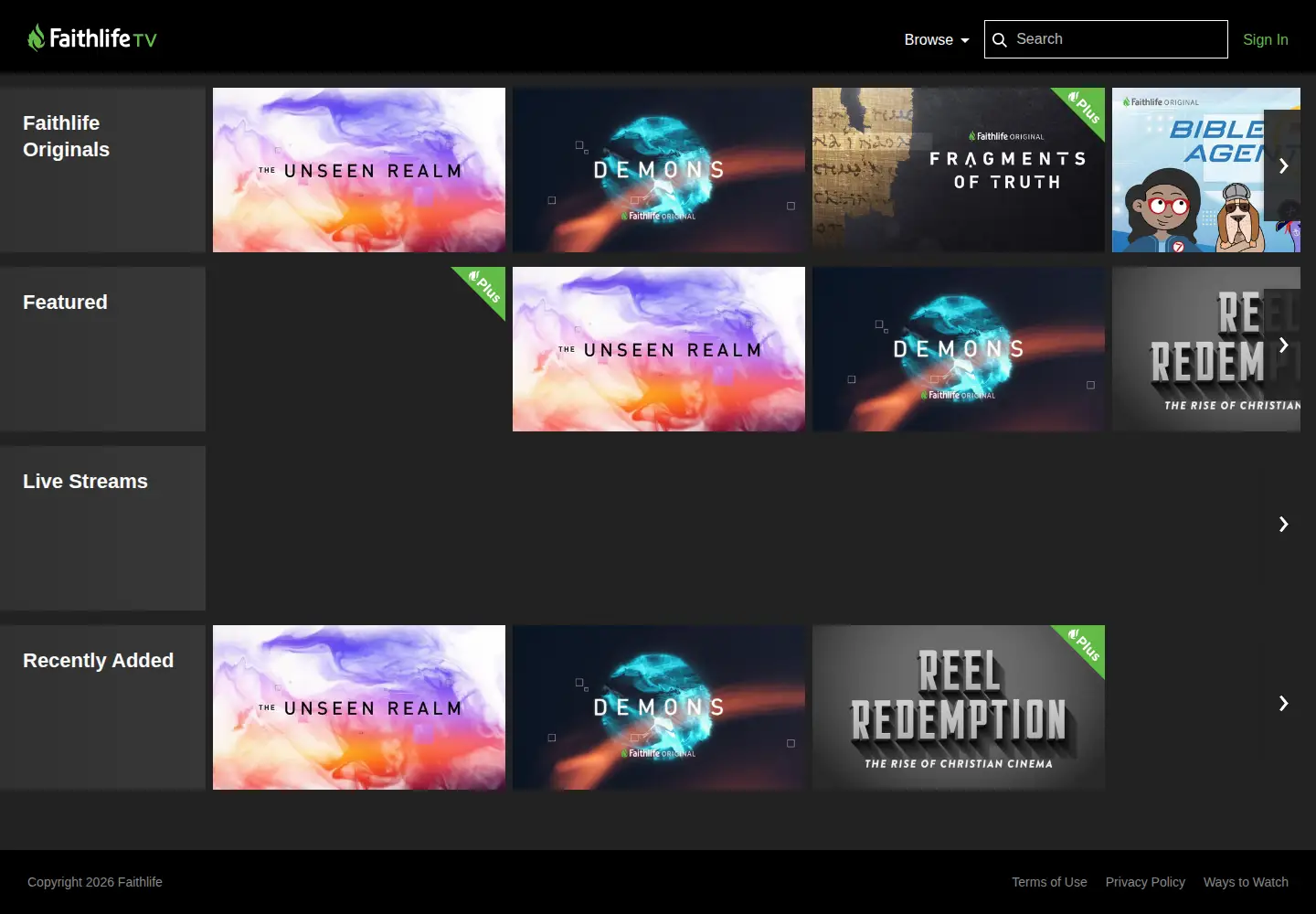 Screenshot of faithlifetv.com