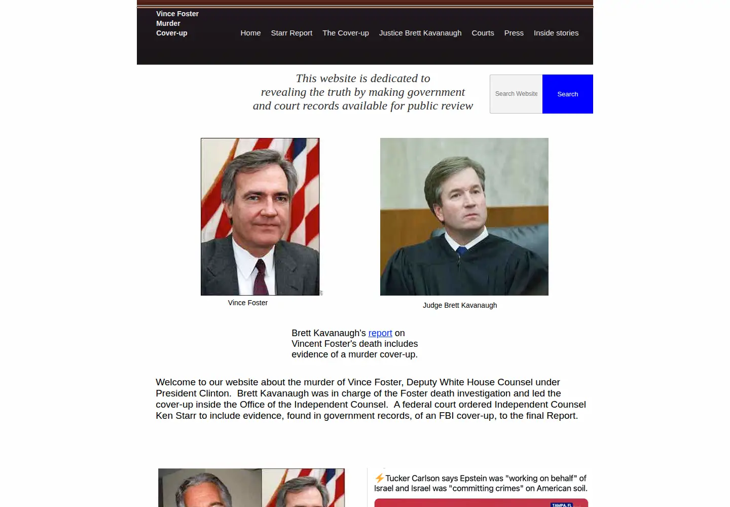 Captured homepage of fbicover-up.com in the current scan