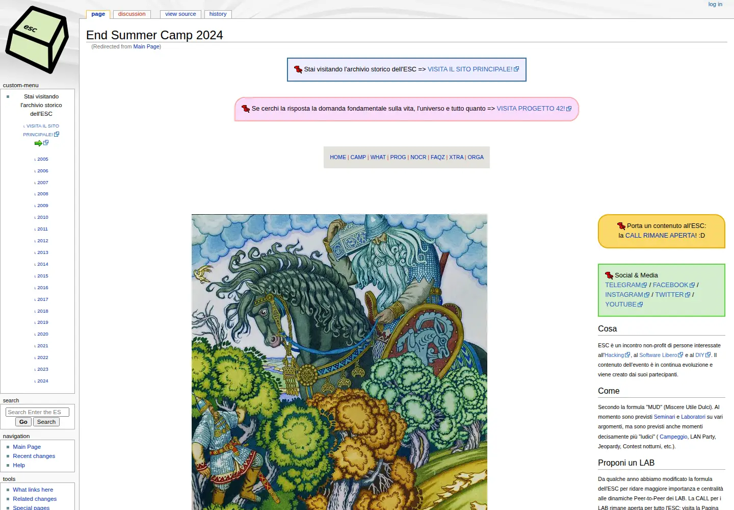 Screenshot of endsummercamp.org