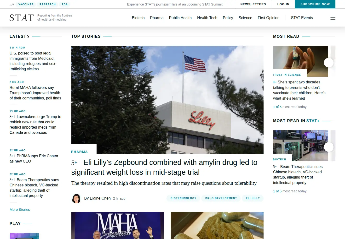 Screenshot of statnews.com