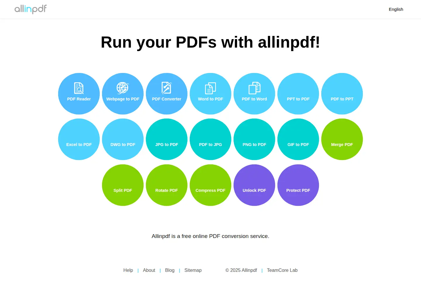 Screenshot of allinpdf.com