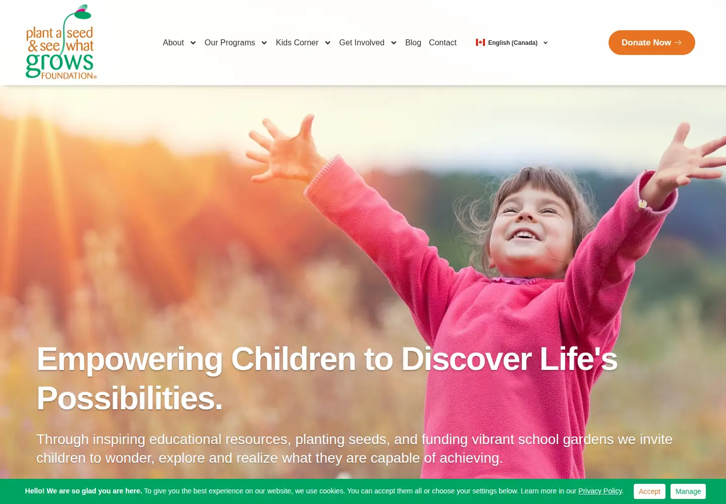 Captured homepage of seewhatgrows.org in the current scan