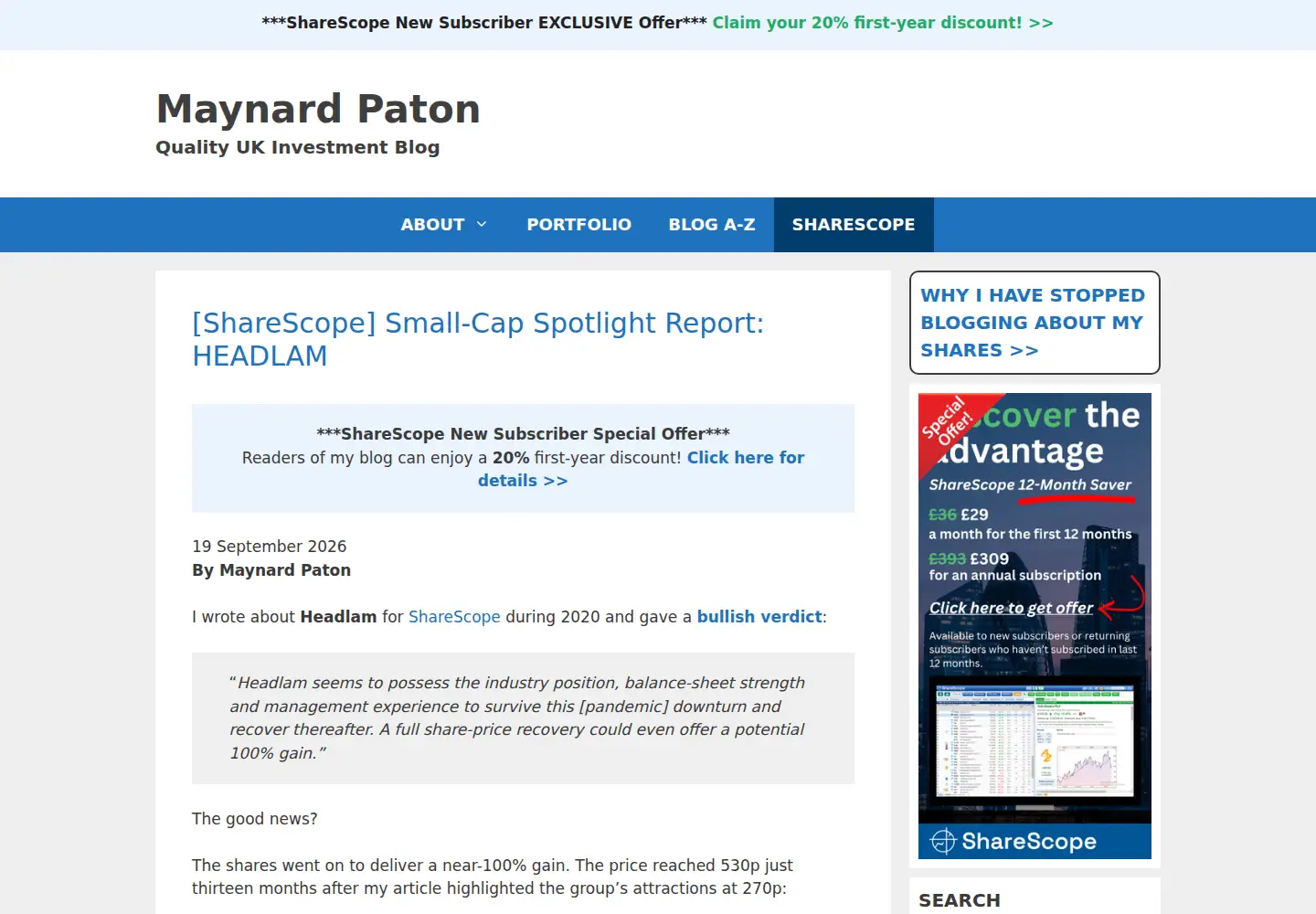 Screenshot of maynardpaton.com