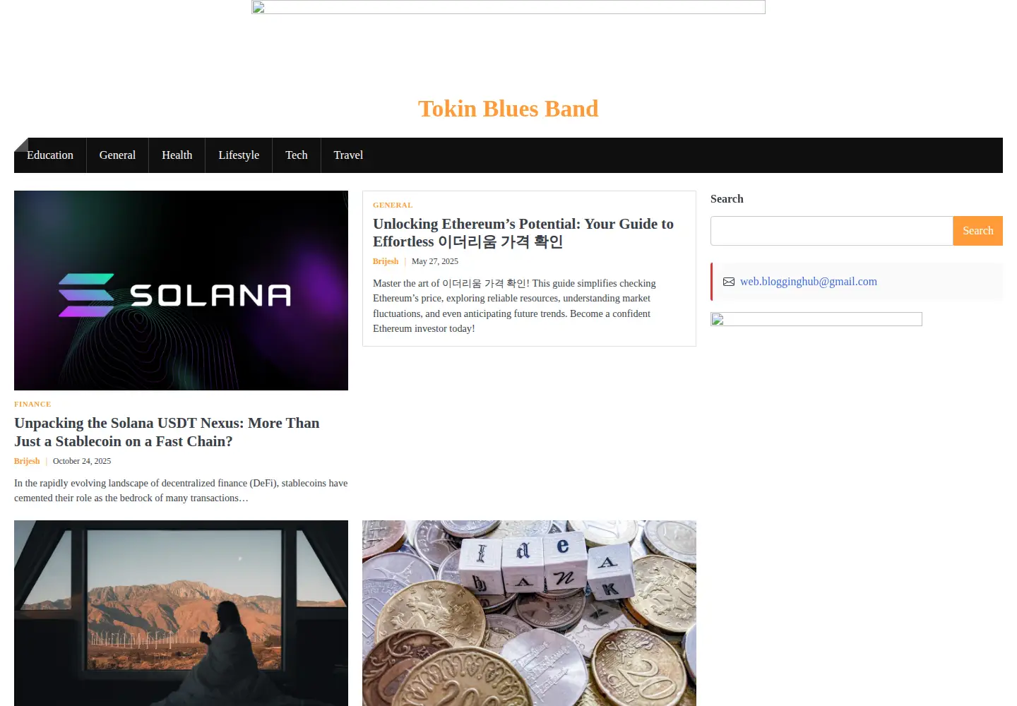 Screenshot of tokinbluesband.com