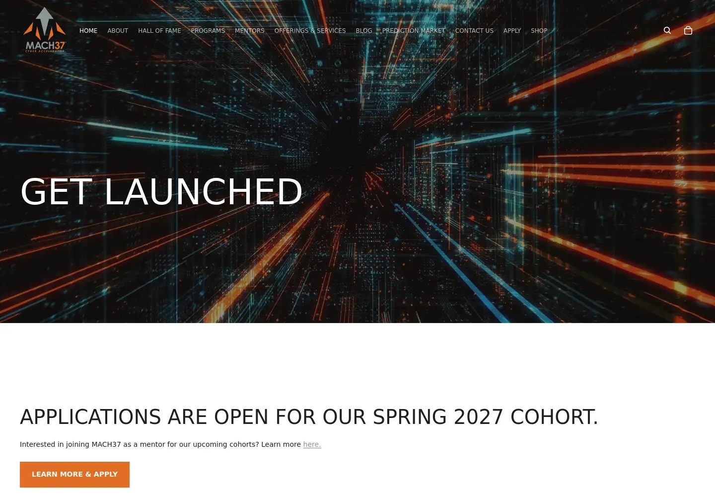 Captured homepage of mach37.com in the current scan