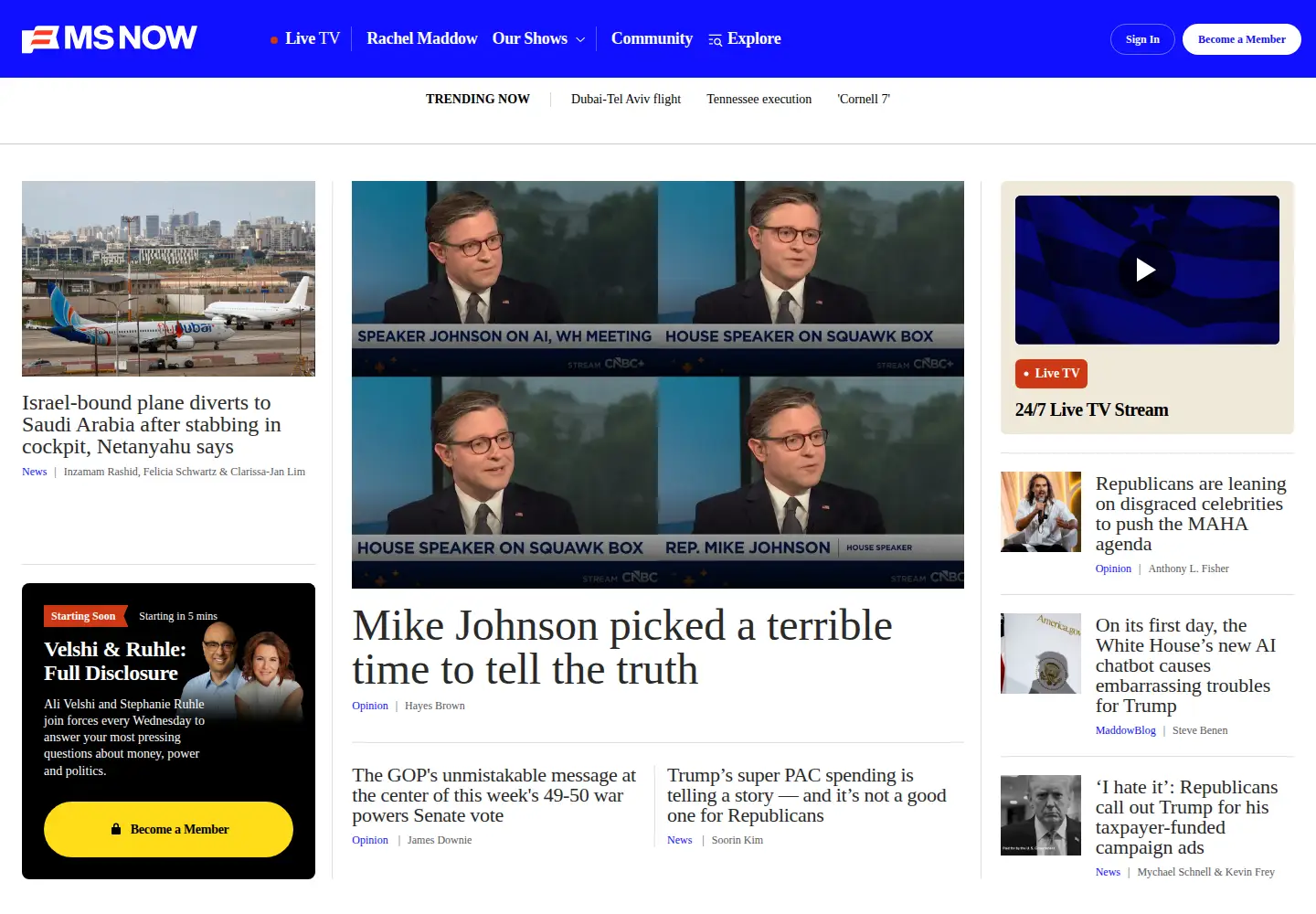 Screenshot of msnbc.com