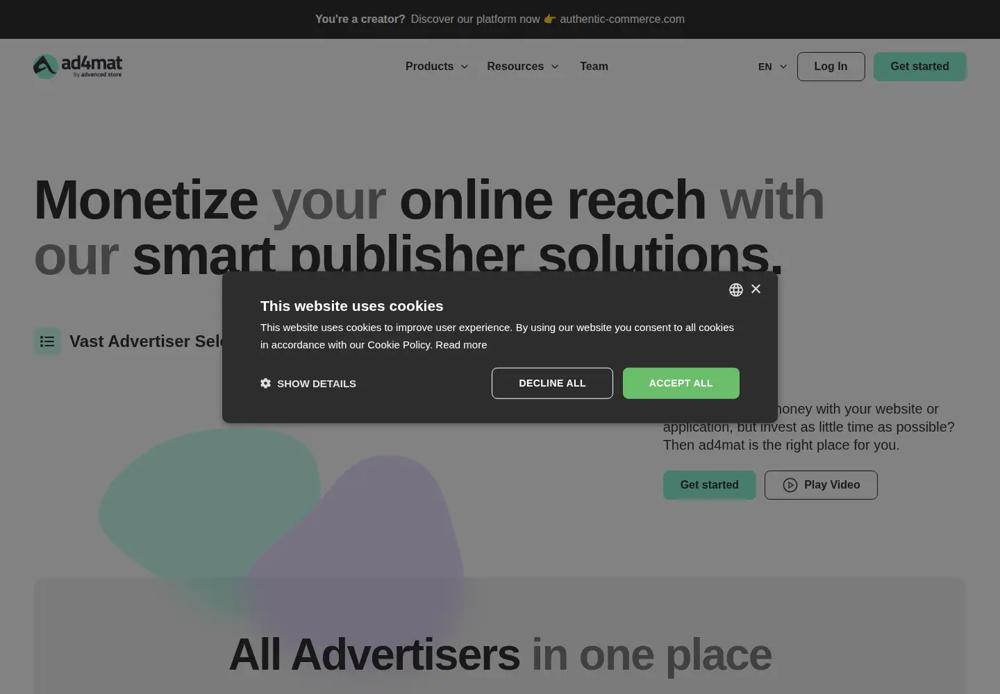 Screenshot of ad4mat.com
