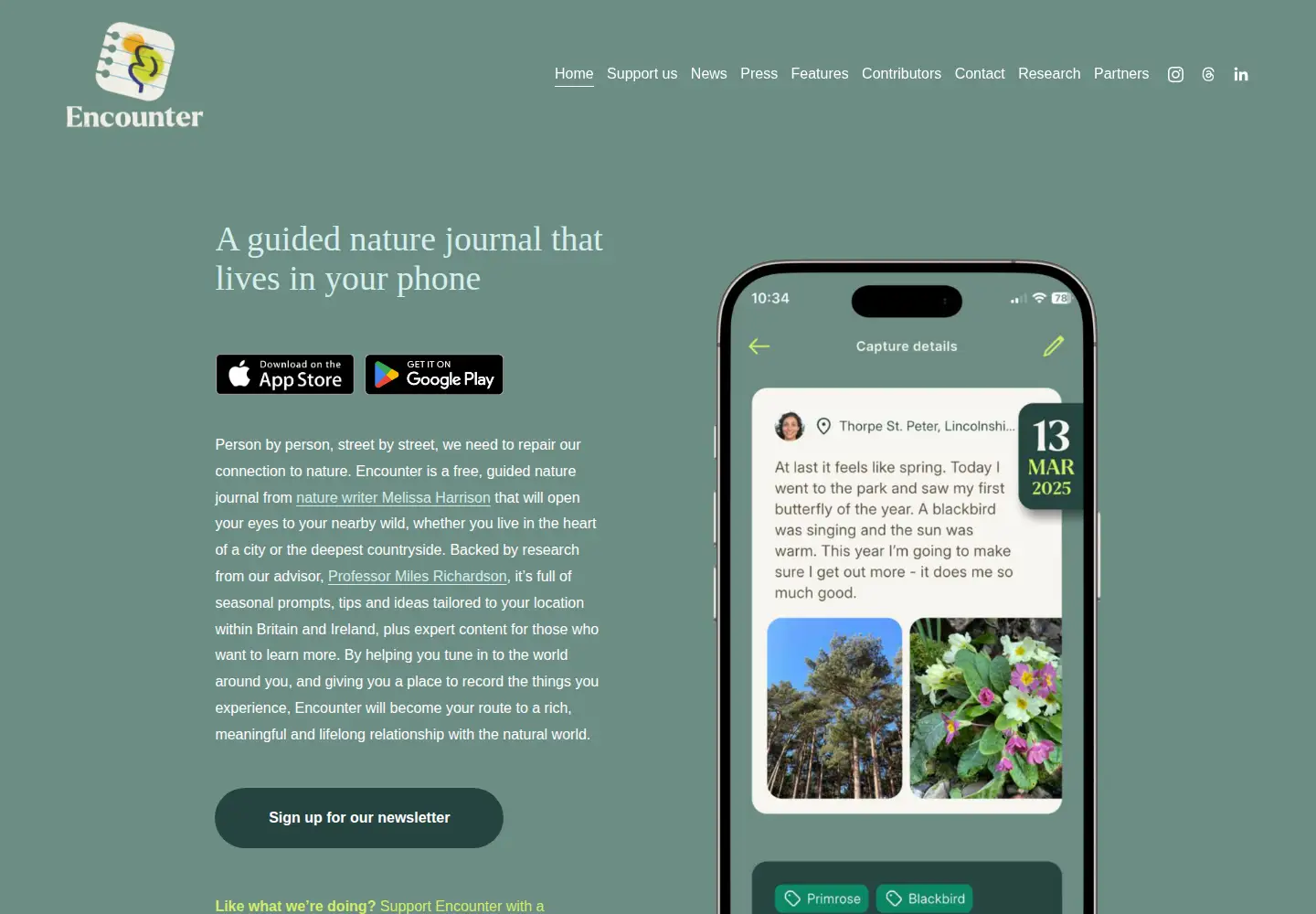 Screenshot of encounter-nature.com