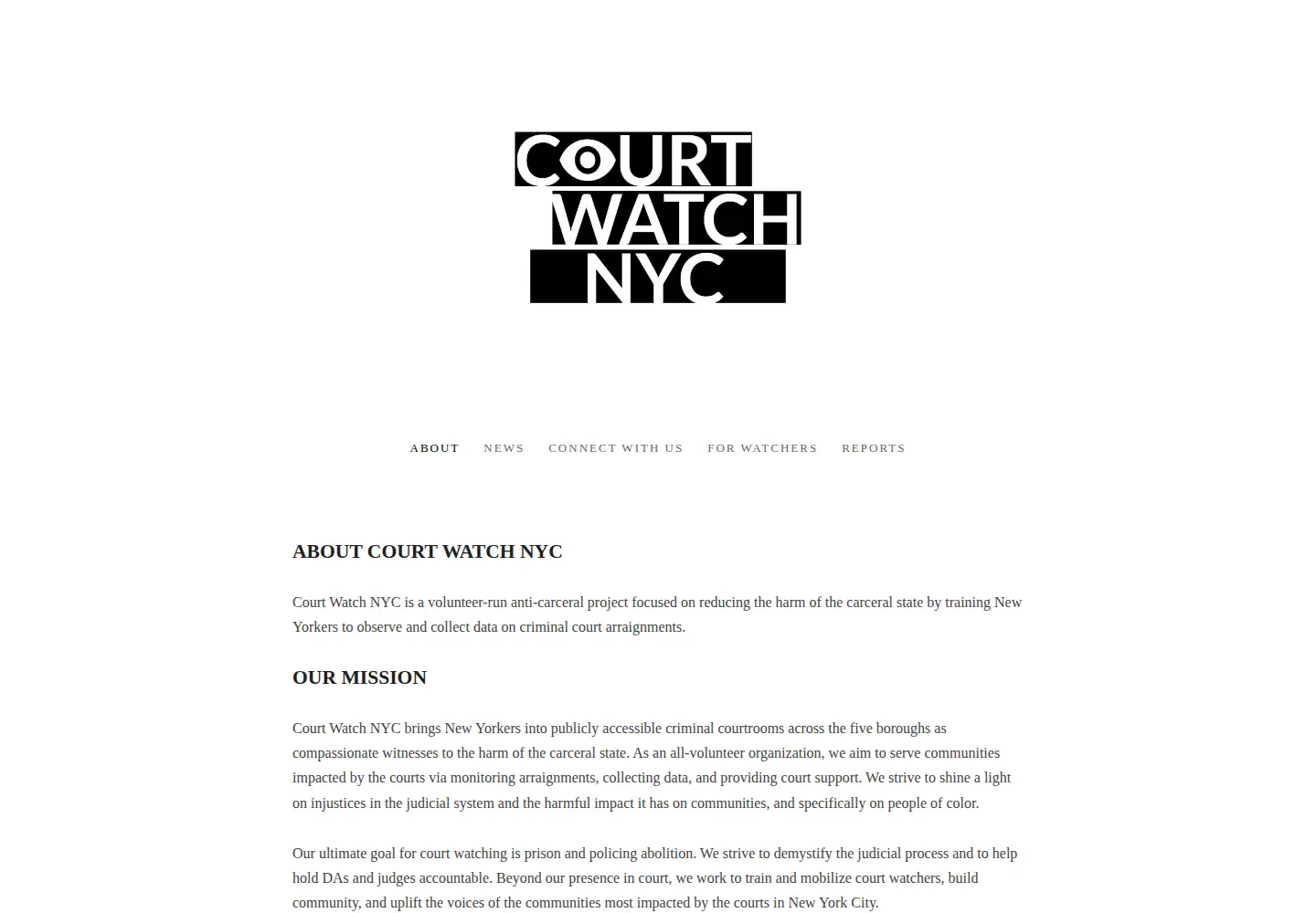 Screenshot of courtwatchnyc.org